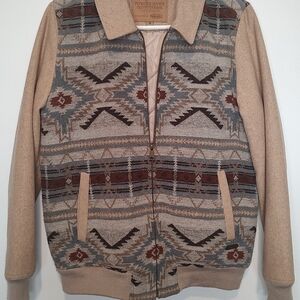 Powder River Outfitters Women's Aztec Pattern Jacket - Tan and Brown